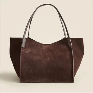 J. Crew Unstructured Large Berkeley Suede Tote Bag Cocoa Brown NWT